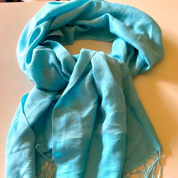 Long light blue lightweight scarf/wrap. Perfect summer wrap. - Picture 1 of 6